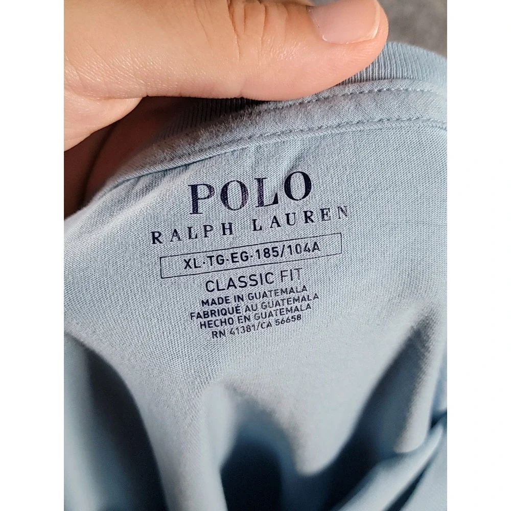 Polo Ralph Lauren Classic Fit Short Sleeve T-Shirt Mens XL Blue Cotton Preppy